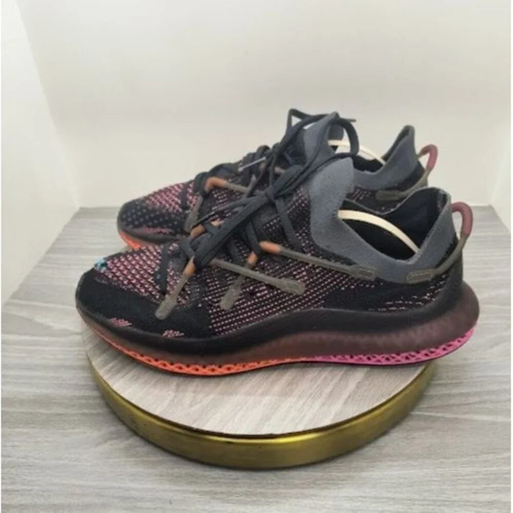 Adidas 4D Fusio Running Shoes Black / Orange / Pink Size 8 NEED REPAIR